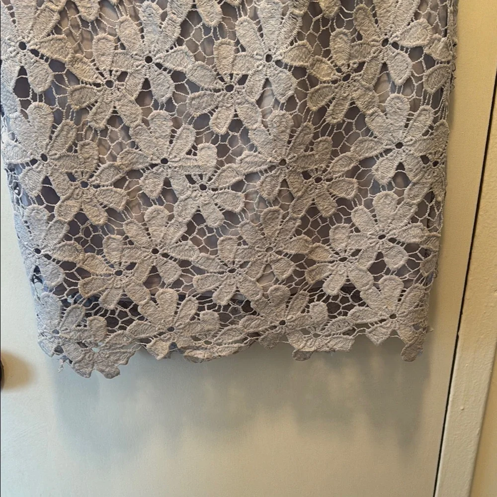 Aqua Gray Sheath Mini Dress Crew Neck Sleeveless - Picture 5 of 8